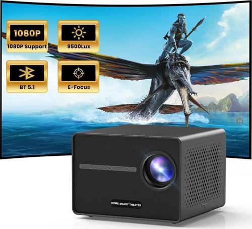 Mini Projektör, 1080P Destekli Taşınabilir Bluetooth Projektör Hoparlörlü