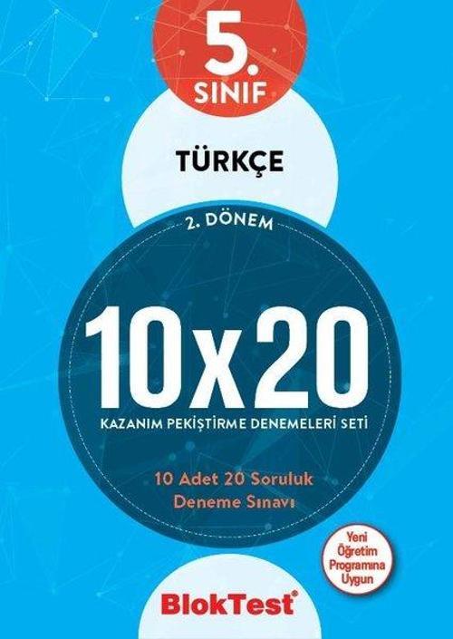 5.Sınıf 2.Dönem Türkçe 10x20 Kazanım Pekiştirme Denemeleri Seti