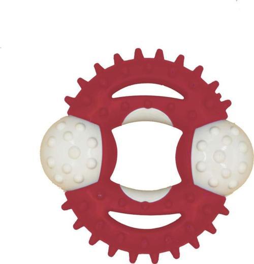 Sert Plastik Tırtıklı Köpek Oyuncağı 10 cm Turuncu