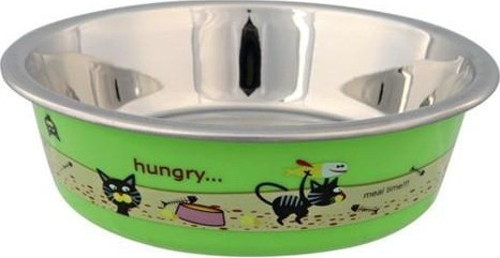 kedi mama ve su kabı, paslanmaz,0,23lt 12cm