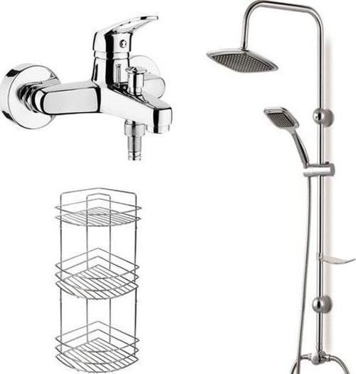 Aç Kapa Banyo Bataryası ve Tepe Duş Seti 3 Katlı Banyo Köşelik
