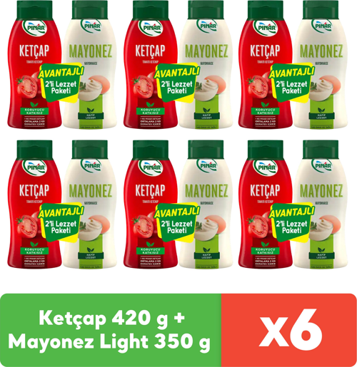 Ketçap 420 g + Mayonez Light 350 g x 6 Adet