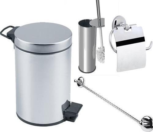 Banyo 5 Lt Çöp Kovası Seti Çöp Kovası Fırça Kağıtlık Havluluk