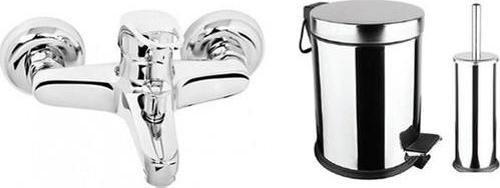 Banyo Aksesuar Seti Banyo Bataryası 3 Lt Çöp Kovası Tuvalet Fırçalığı