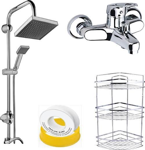 Banyo Bataryası Lüx Robot Duş Seti Lüx 3 lü Köşelik Teflon Bant