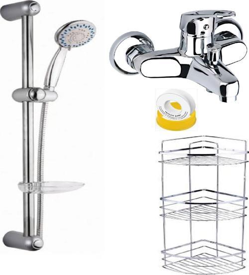 Banyo Bataryası Sürgülü Duş Seti 3 Lü Köşelik Teflon Bant