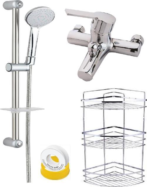 Banyo Bataryası Sürgülü Duş Seti 3 Lü Köşelik Teflon Bant