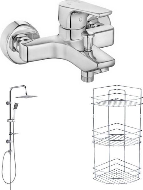 Eca Niobe Banyo Bataryası Tepe Duş Set 3 Lü Köşe Raf