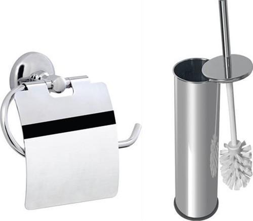 Kapaklı Kağıtlık Klozet Fırçası Banyo Seti