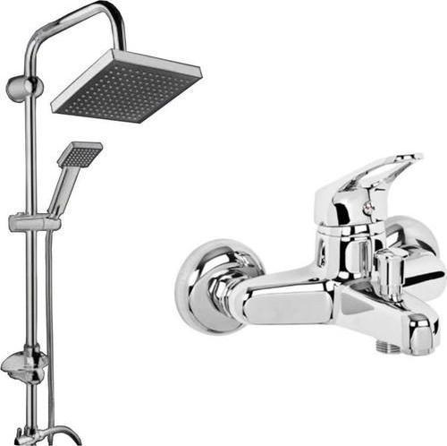 Mix Banyo Bataryası Robot Yağmurlama Tepe Duş Seti 2 li Siyah