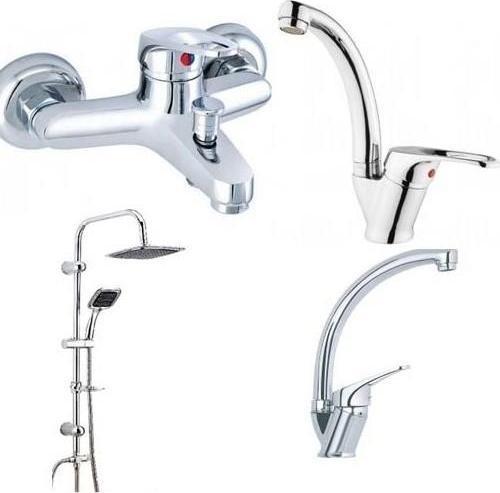 Mix Banyo Kuğu Lavabo Evye Bataryası ve Robot Duş Takımı