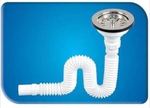 Paslanmaz Tekli Çöpmak Körüklü Sifon Geniş Ağızlı Evye Sifonu