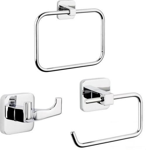 Tema Kare 3 lü Set Yuvarlak Havluluk Bornoz Askılık Kağıtlık