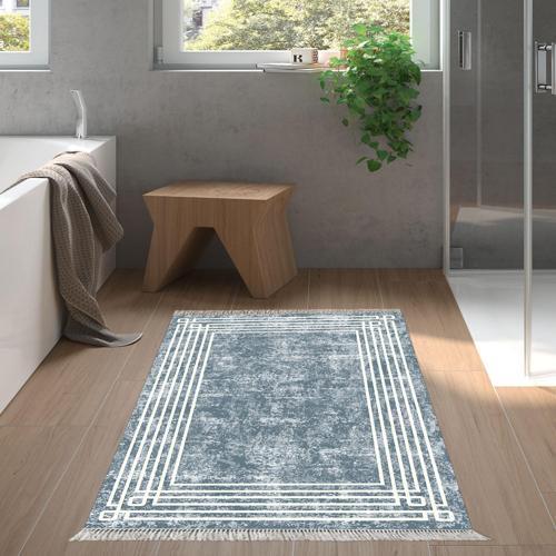Kaymaz Taban Djt Banyo Halısı Trend Saçaklı Modern M5142 Pudra
