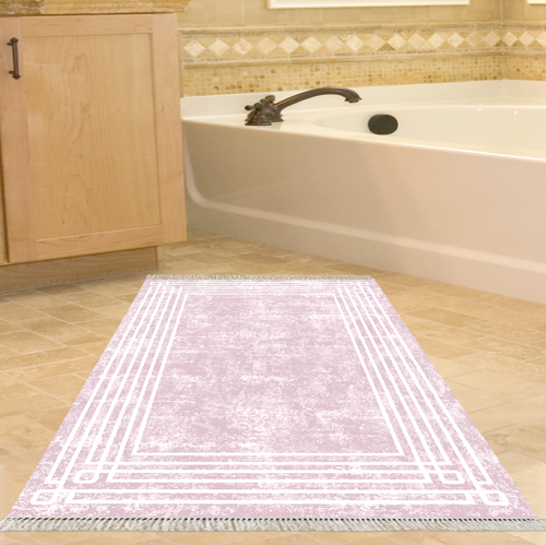 Kaymaz Taban Djt Banyo Halısı Trend Saçaklı Modern M5142 Pudra