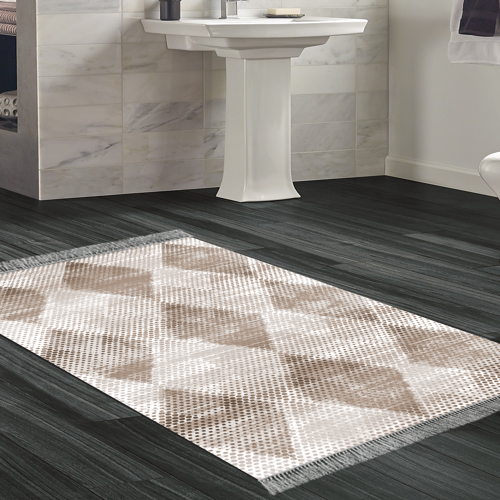 Kaymaz Taban Djt Banyo Halısı Yıldız Deri Saçaklı İskandinav F5131 Turkuaz