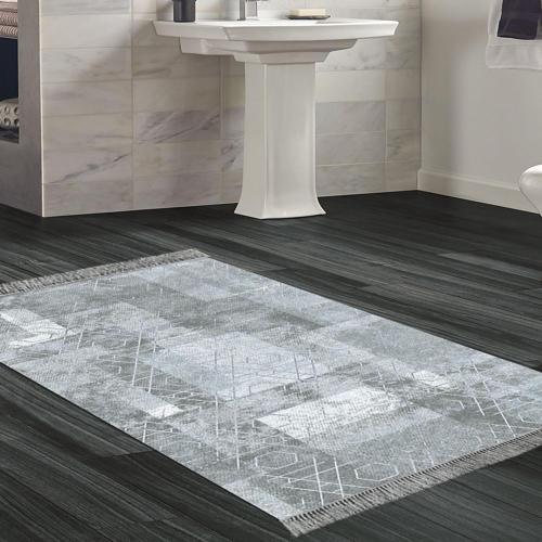 Kaymaz Taban Djt Banyo Halısı Yıldız Deri Saçaklı İskandinav F5132 Kahve
