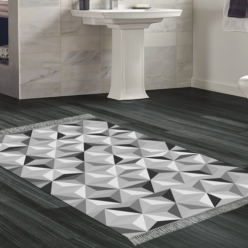 Kaymaz Taban Djt Banyo Halısı Yıldız Deri Saçaklı Modern 1944 Bej