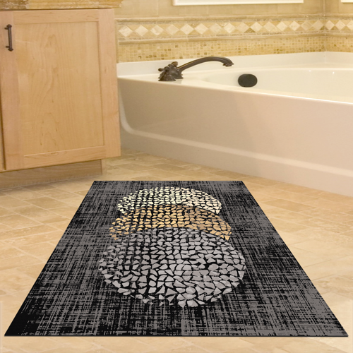 Kaymaz Taban Djt Banyo Halısı Trend Modern E4052 Bej Krem Mavi