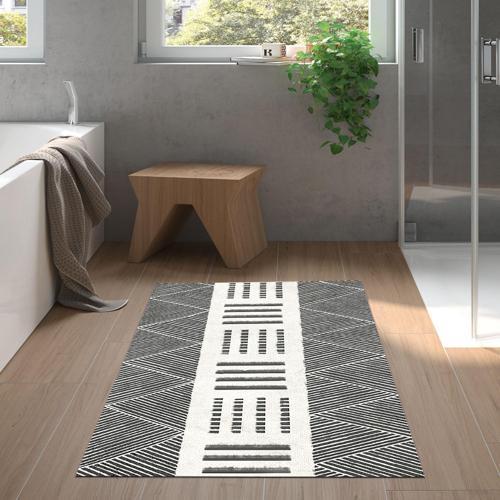 Kaymaz Taban Djt Banyo Halısı Yıldız Deri İskandinav M1282 Gri