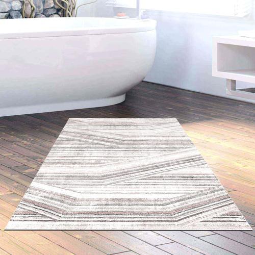 Kaymaz Taban Djt Banyo Halısı Yıldız Deri Modern 1252 Antrasit