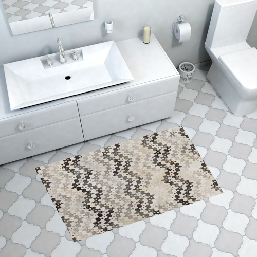 Kaymaz Taban Djt Banyo Halısı Yıldız Deri Modern 1675 Pembe