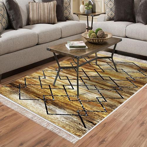 Kaymaz Taban Djt Salon Halısı Star Pamuk Saçaklı Modern M5006 Gold