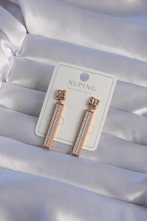 XUPİNG Rose Renk Zirkon Taşlı Su Yolu Küpe - EBJ240912W27655