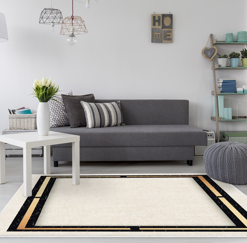 Kaymaz Taban Djt Salon Halısı Trend Modern F5006 Bej