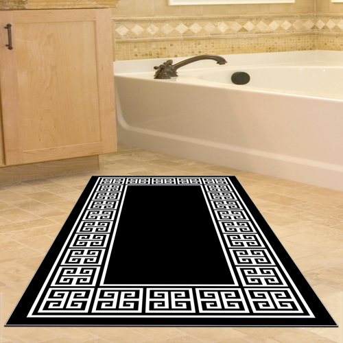 Kaymaz Taban Djt Banyo Halısı Star Pamuk Modern 608M Siyah