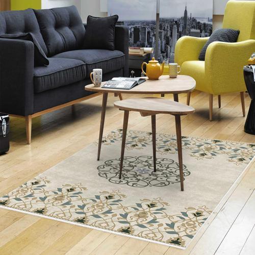 Kaymaz Taban Djt Salon Halısı Star Pamuk Modern 1491 Bej