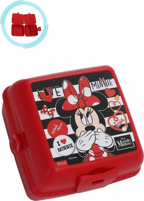 Kırmızı Minnie Mouse Beslenme Kabı - Mini Mouse Yemek Kabı, Mini Fare Beslenme Kutusu