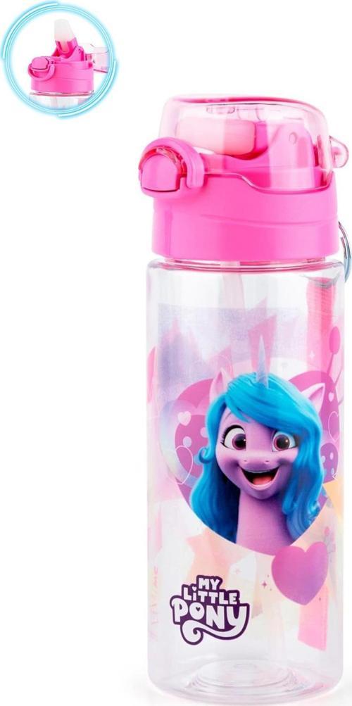 Pembe My Little Pony Suluk 500 Ml - Çocuk Suluk, Matara, Pipetli Suluk, Askılı Suluk Pony Matara