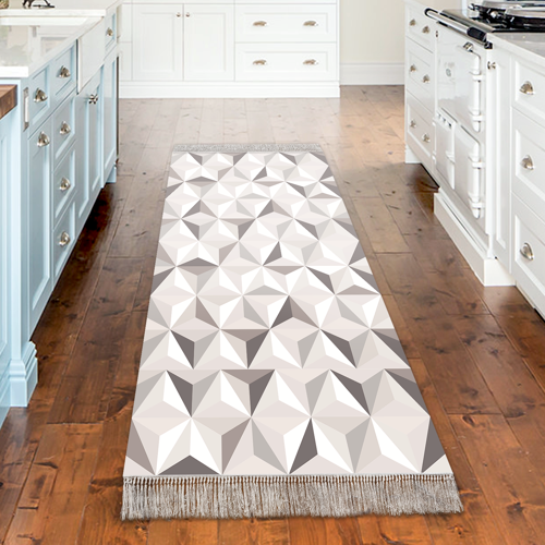 Kaymaz Taban Djt Mutfak Halısı Star Pamuk Saçaklı Modern 1944 Renkli