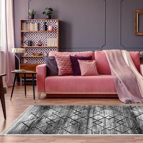 Kaymaz Taban Djt Salon Halısı Star Pamuk Saçaklı Modern M5006 Gold