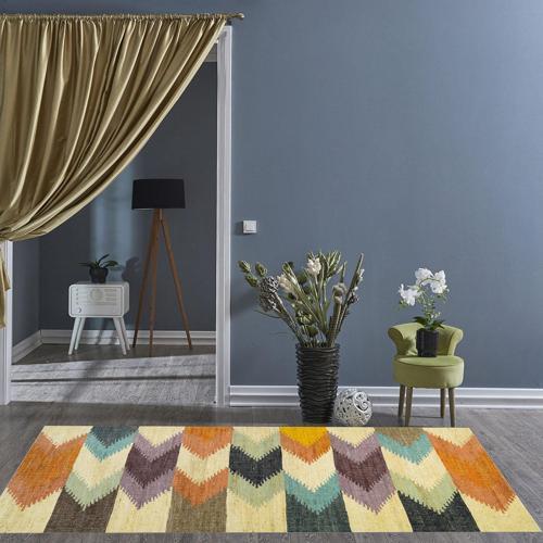 Kaymaz Taban Djt Salon Halısı Star Pamuk Modern 629M Renkli