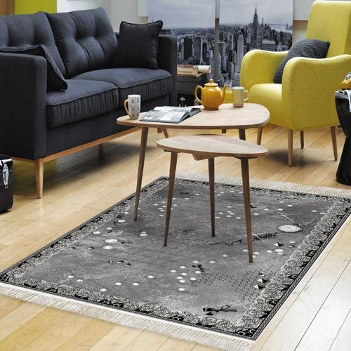 Kaymaz Taban Djt Salon Halısı Star Pamuk Saçaklı Modern Mu118 Gri