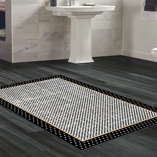 Kaymaz Taban Djt Banyo Halısı Star Pamuk Modern 604M Siyah