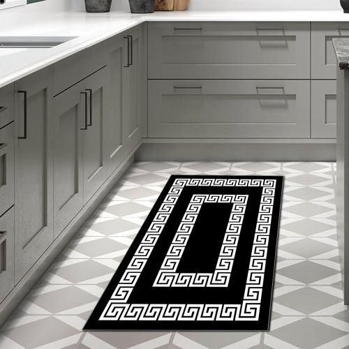 Kaymaz Taban Djt Mutfak Halısı Star Pamuk Modern 650M Siyah