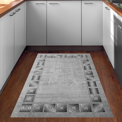 Kaymaz Taban Djt Mutfak Halısı Star Pamuk Modern 691M Gri