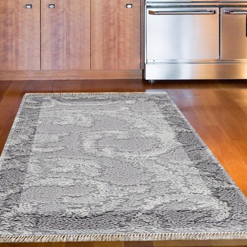 Kaymaz Taban Djt Mutfak Halısı Star Pamuk Saçaklı Modern 1314 Gri