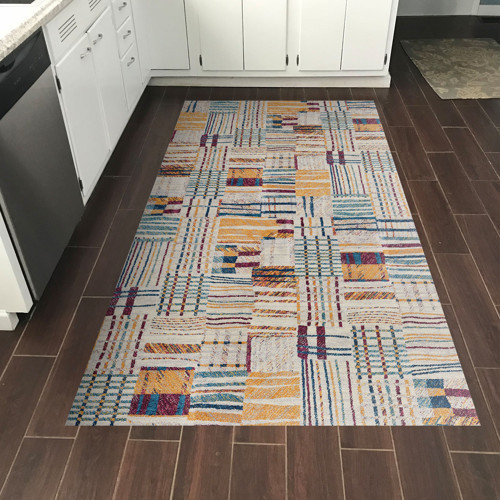 Kaymaz Taban Djt Mutfak Halısı Trend Modern 1937 Kahve Bej