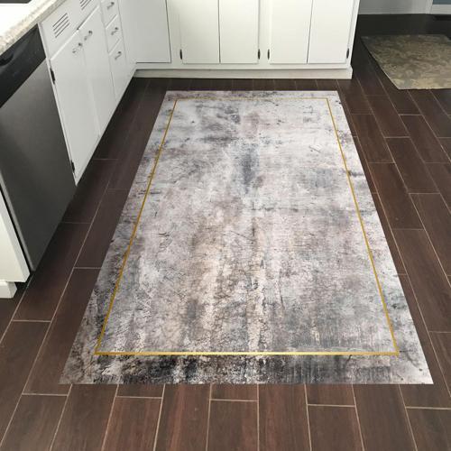 Kaymaz Taban Djt Mutfak Halısı Trend Modern M12271 Hardal