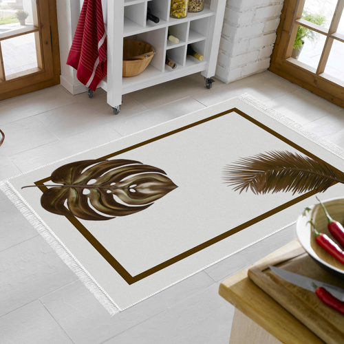 Kaymaz Taban Djt Mutfak Halısı Trend Saçaklı Modern 708 Krem