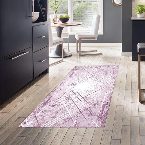 Kaymaz Taban Djt Mutfak Halısı Yıldız Deri Modern M5003 Mor