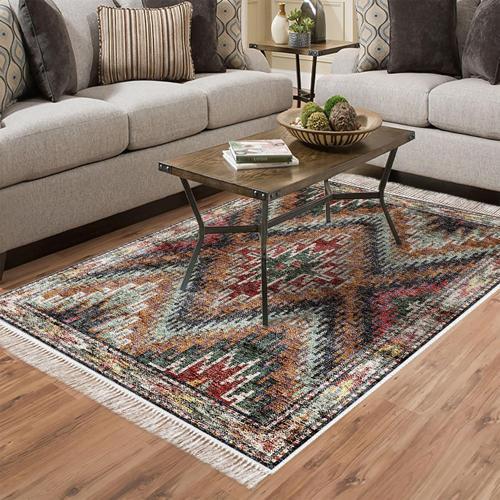 Kaymaz Taban Djt Salon Halısı Star Pamuk Saçaklı İskandinav F5003 Renkli