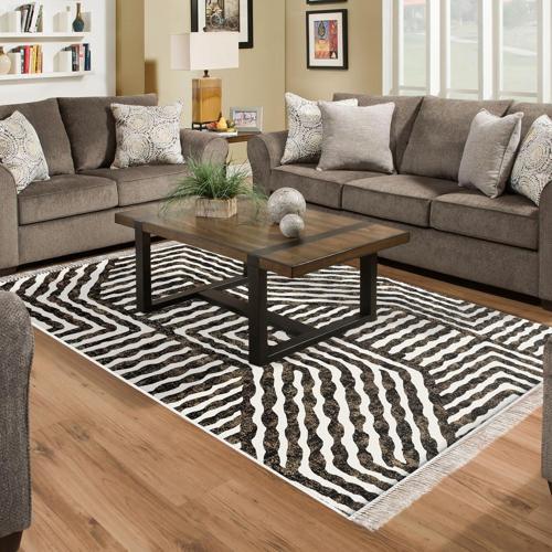 Kaymaz Taban Djt Salon Halısı Star Pamuk Saçaklı Modern 713 Kahve