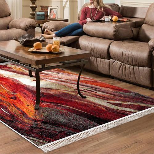 Kaymaz Taban Djt Salon Halısı Star Pamuk Saçaklı Modern S5050 Bordo