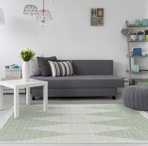 Kaymaz Taban Djt Salon Halısı Trend Saçaklı İskandinav F5085 Yeşil