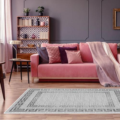 Kaymaz Taban Djt Salon Halısı Yıldız Deri Modern Kt418 Gri